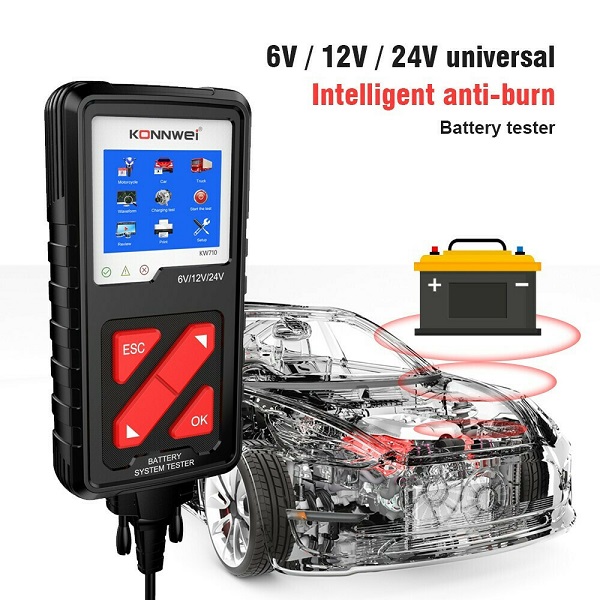 Ψηφιακός Ελεγκτής Ανάλυσης Μπαταριών Battery Tester με Κροκοδειλάκια Konnwei KW710