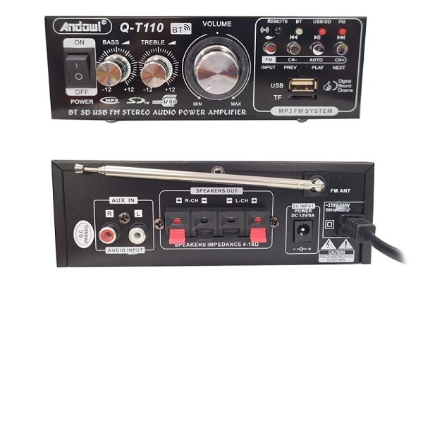 Τελικός Ενισχυτής Hi-Fi Stereo Μαύρος Andowl Q-T110