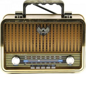 KEMAI MD-1909BT Retro Επιτραπέζιο Ραδιόφωνο Επαναφορτιζόμενο με Bluetooth και USB Καφέ