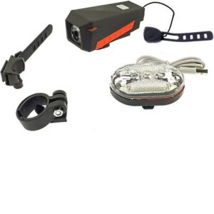 DX-002 Εμπρόσθιο Φώς Ποδηλάτου Αδιάβροχο Led 350LM & Κόρνα Σειρήνα 140DB