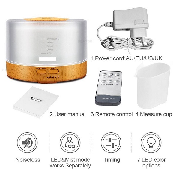 Συσκευή για Αρωματοθεραπεία Lift Of Leisure Ανοιχτόχρωμο Ξύλο με Τηλεχειριστήριο  500ml