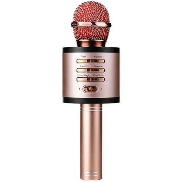 Ασύρματο Μικρόφωνο Karaoke  σε Ροζ & Χρυσό Χρώμα V9