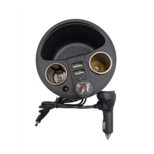 Φορτιστής Αυτοκινήτου Μαύρος 2.1A με Θύρες: 2xUSB μαζί με Καλώδιο Ενσωματωμένο