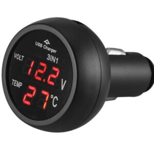 Βολτόμετρο  Θερμόμετρο Αυτοκινήτου 3 σε 1