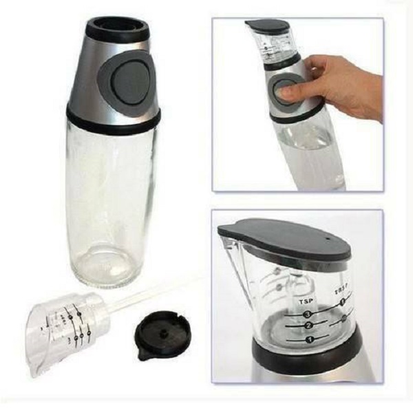 Γυάλινο Μπουκάλι Press & Measure για Λαδόξιδο με Δοσομετρητή 500ml