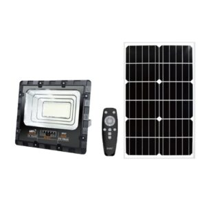 Στεγανός Ηλιακός Προβολέας  Ισχύος 120W με Τηλεχειριστήριο σε Μαύρο χρώμα