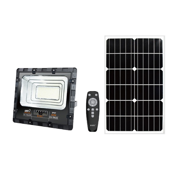 Στεγανός Ηλιακός Προβολέας  Ισχύος 120W με Τηλεχειριστήριο σε Μαύρο χρώμα