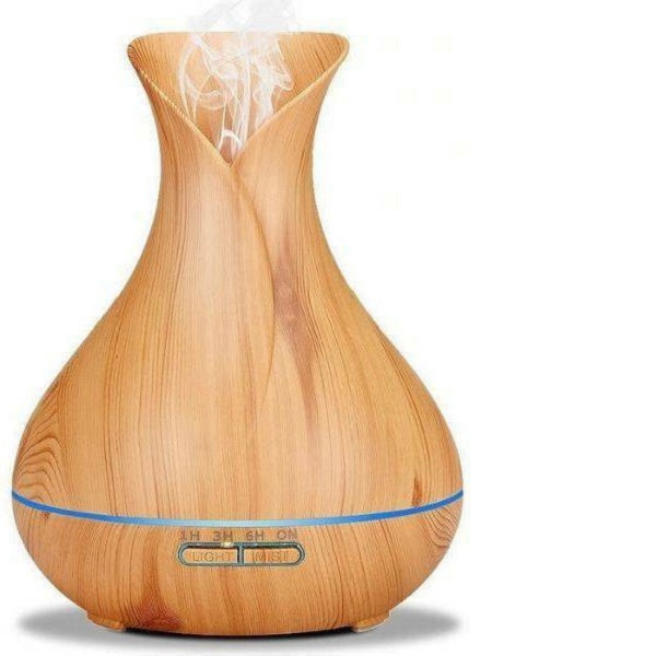 Led Συσκευή Αρωματοθεραπείας Υπερήχων με Χρονοδιακόπτη Καφέ 400ml