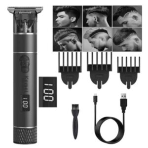 Κουρευτική Μηχανή Επαναφορτιζόμενη Μαύρη Kemei KM-1943