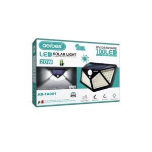 Ηλιακό Φωτιστικό Επιτοίχιας Τοποθέτησης σε Μαύρο Χρώμα AB-TA001