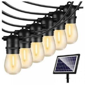 Ηλιακό σετ γιρλάντα με 15 λάμπες LED 14,50μ 48ft αδιάβροχο θερμό χρώμα OEM