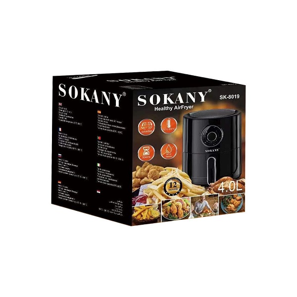 Sokany SK-8019 Φριτέζα Αέρος με Αποσπώμενο Κάδο 4lt Μαύρη