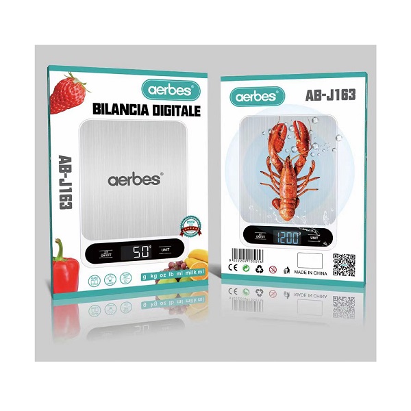 Ψηφιακή Ζυγαριά Κουζίνας 1gr/10kg Γκρι Aerbes