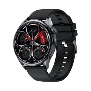 Keshuyu GT5 Stainless Steel 46mm Smartwatch με Παλμογράφο Μαύρο