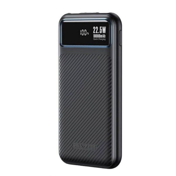 Power Bank 10000mAh 22.5W με Θύρα USB-A και Θύρα USB-C Power Delivery Μαύρο Awei P148K