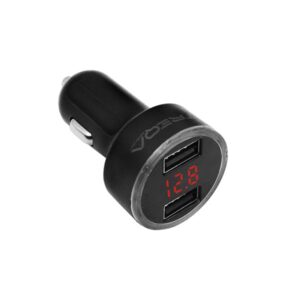 Φορτιστής Αναπτήρα Αυτοκινήτου Ταχείας Φόρτισης με Βολτόμετρο 12V - 24V και 2 Θύρες USB-A 3.1Α Treqa CS-321 Μαύρο