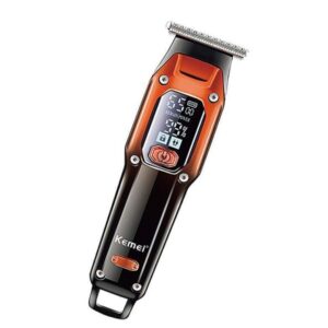 Kemei Επαγγελματική Επαναφορτιζόμενη Κουρευτική Μηχανή Πορτοκαλί KM-658