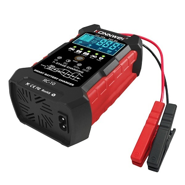 KONNWEI 12V 10A & 24V 5A Smart Automatic Φορτιστής μπαταρίας & Pulse Repair Tool 100-240V/50-60Hz RC-10