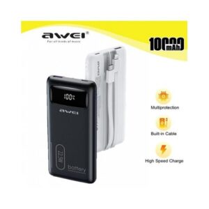 Power Bank 10000mAh 22.5W με Θύρα USB-Aμε Θύραμε Θύρα USB-A Quick Charge 3.0 Μαύρο Awei P168K