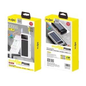 Power Bank Ηλιακό 10000mAh Λευκό KLGO KP-97
