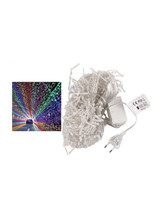 Χριστουγεννιάτικα Λαμπάκια 240 LED Πολύχρωμα 3μ x 150εκ τύπου Κουρτίνα με Προγράμματα AN57388