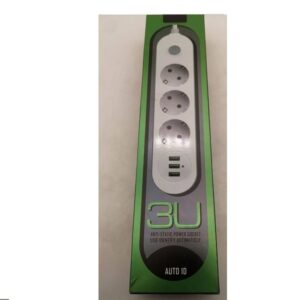 Πολύπριζο 3 Θέσεων με Διακόπτη, 3 USB και Καλώδιο 2m Λευκό 3U 352