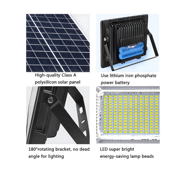 Ηλιακός Προβολέας 425LED 800W IP67 6500K με Φωτοβολταϊκό Πάνελ & Τηλεχειριστήριο FOYU F31