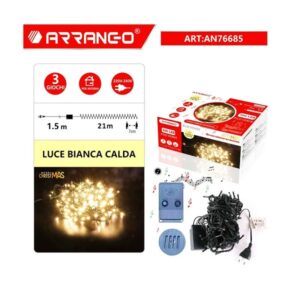 Χριστουγεννιάτικα Λαμπάκια 300 LED Θερμό Λευκό με Μουσική