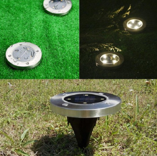 Ηλιακά Προβολάκια Εξωτερικού Χώρου με 4 Led- Solar pathway lights 4 Pack