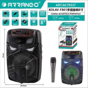 Φορητό Ηχείο με Μπαταρία 60W USB / FM / TF / Bluetooth / TWS Με Μικρόφωνο Arrango AC79337