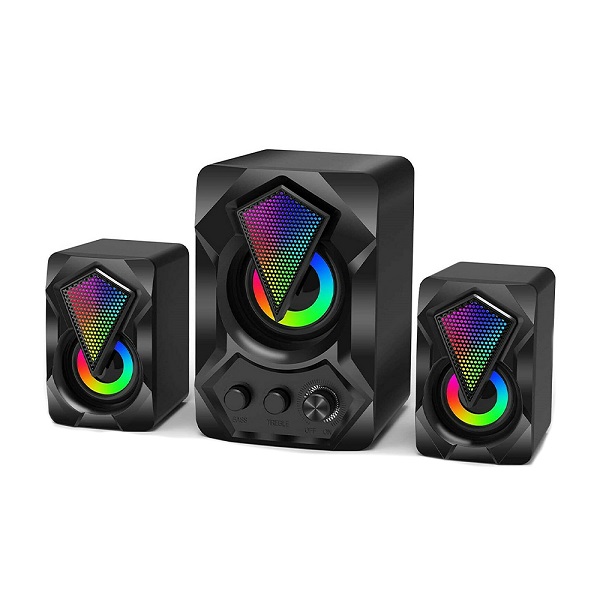 AB-D391 Ηχεία Υπολογιστή 2.1 με RGB Φωτισμό και Ισχύ 3W σε Μαύρο Χρώμα
