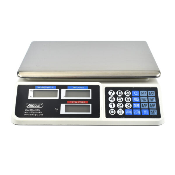Ζυγαριά Ακριβείας Επαγγελματική Ηλεκτρονική με Ικανότητα Ζύγισης 30kg και Υποδιαίρεση 200gr ACS-809 Andowl
