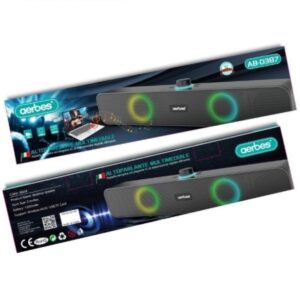 Aerbes AB-D387 Ασύρματα Ηχεία Υπολογιστή 2.0 με RGB Φωτισμό και Bluetooth Ισχύος 10W σε Μαύρο Χρώμα