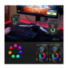 Aerbes AB-D389 Ηχεία Υπολογιστή 2.0 με RGB Φωτισμό και Ισχύ 3W σε Μαύρο Χρώμα
