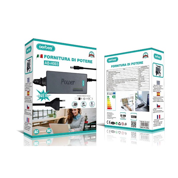 Aerbes Universal Τροφοδοτικό 12 έως 24V 120W AB-H003