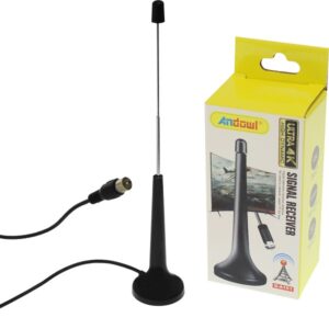 Εσωτερική Κεραία Τηλεόρασης (δεν απαιτεί τροφοδοσία) σε Μαύρο Χρώμα Σύνδεση με Ομοαξονικό (Coaxial) Καλώδιο Andowl Q-A161