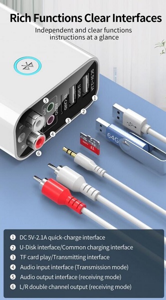 Αναμεταδότης Ήχου Ασύρματος Μπριζάκι Bluetooth Andowl K16