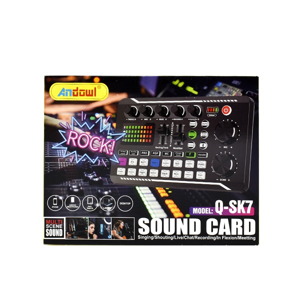 Andowl Κάρτα Ήχου Εξωτερική Επαγγελματική Συνδεσιμότητα 3.5mm Bluetooth