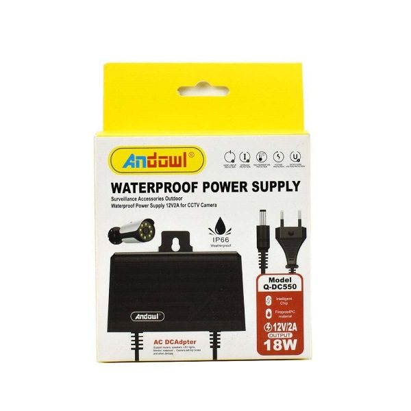Τροφοδοτικό Συστημάτων CCTV 12V 18W IP66 Andowl Q-DC550