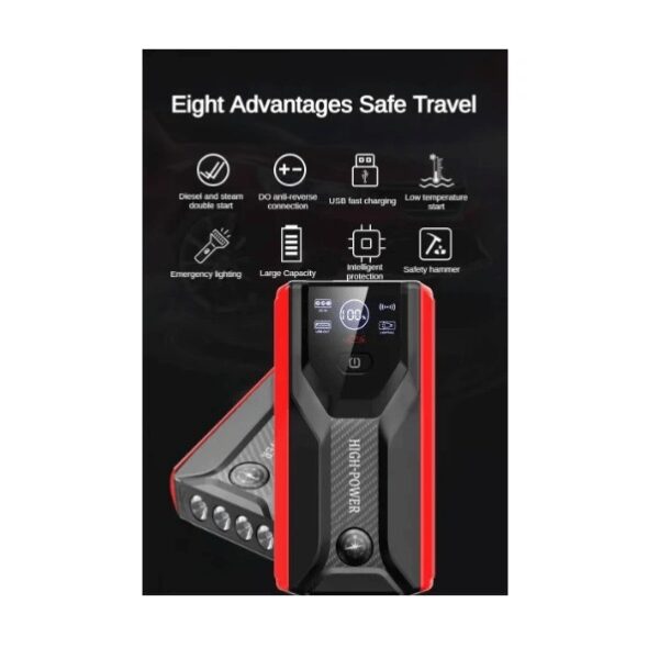 Φορητός Εκκινητής Μπαταρίας Αυτοκινήτου 12V με Power Bank USB Φακό Andowl Q-D1090