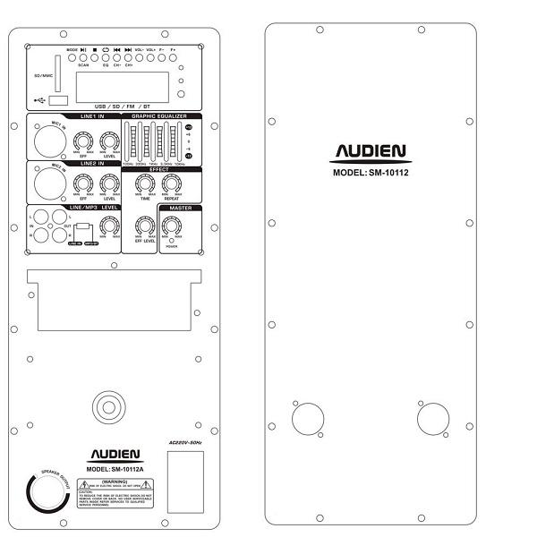 Audien Αυτοενισχυόμενο Ηχείο PA SM-10112A 150W με Woofer 12"