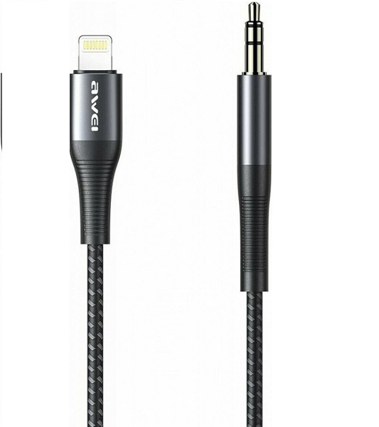 Lightning Καλώδιο to Jack 3.5mm male 1m (Μαύρο) AWEI CL-116L