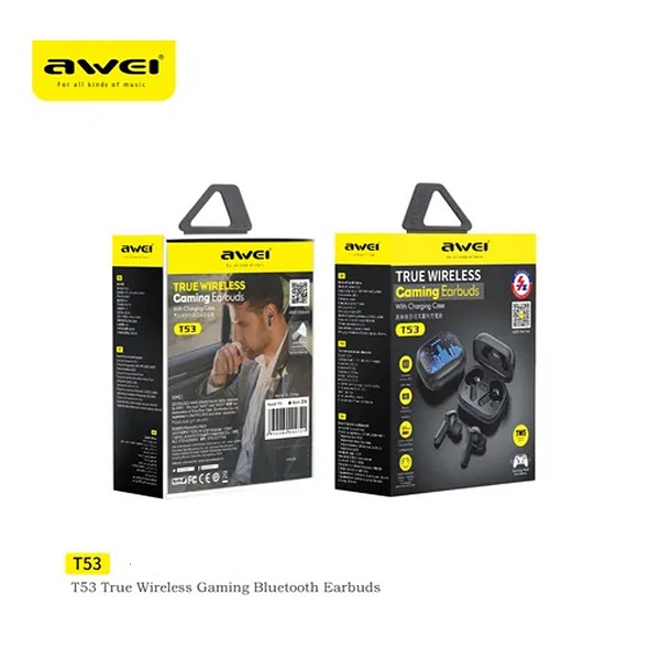 Ακουστικά In-ear με Θήκη Φόρτισης Bluetooth Handsfree Awei T53