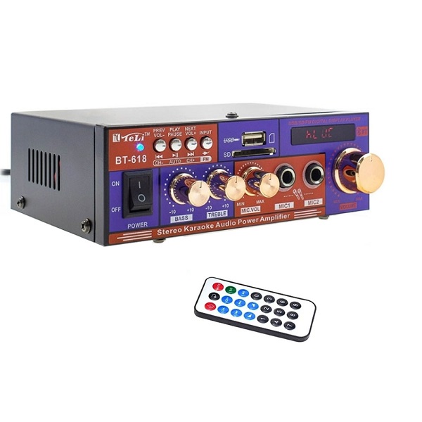 Ενισχυτής Karaoke Λειτουργία με Bluetooth FM USB TF AUX BT-618