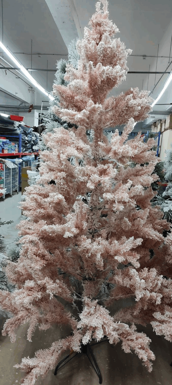 Χριστουγεννιάτικο Δέντρο Ροζ 210εκ Έλατο με Μαύρη Μεταλλική Βάση CH-9