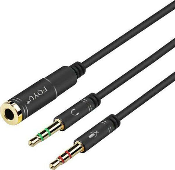 Στερεοφωνικό καλώδιο AUX 3.5mm θηλυκό σε 2x3.5mm jack αρσενικά βύσματα FO-S037 FOYU