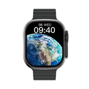 DT NO.1 DT8 Ultra Aluminium 43mm Smartwatch με Παλμογράφο (Μαύρη Κάσα / Μαύρο Λουρί Σιλικόνης)