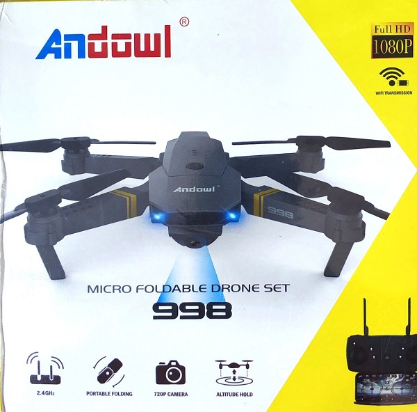 Drone με Κάμερα Micro Foldable Set 998 1080p και Χειριστήριο, Συμβατό με Smartphone Andowl
