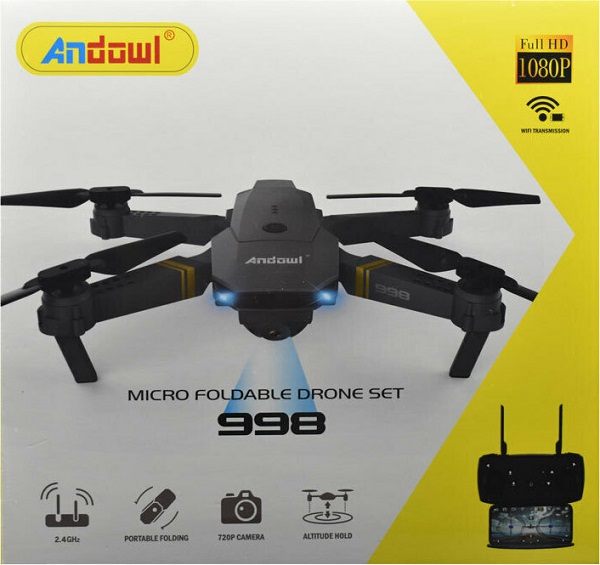 Drone με Κάμερα Micro Foldable Set 998 1080p και Χειριστήριο, Συμβατό με Smartphone Andowl