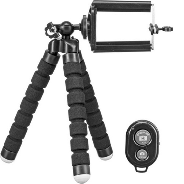 Ezra ST-03 Τρίποδο Κινητού με Bluetooth Μαύρο